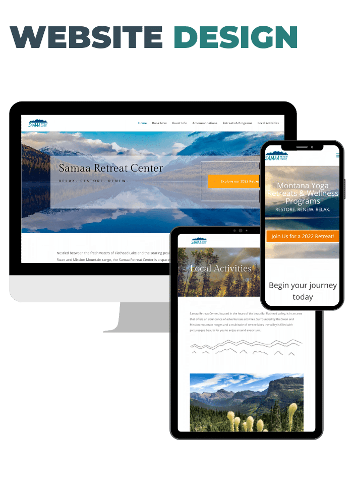 website design preview of samaa retreat center website