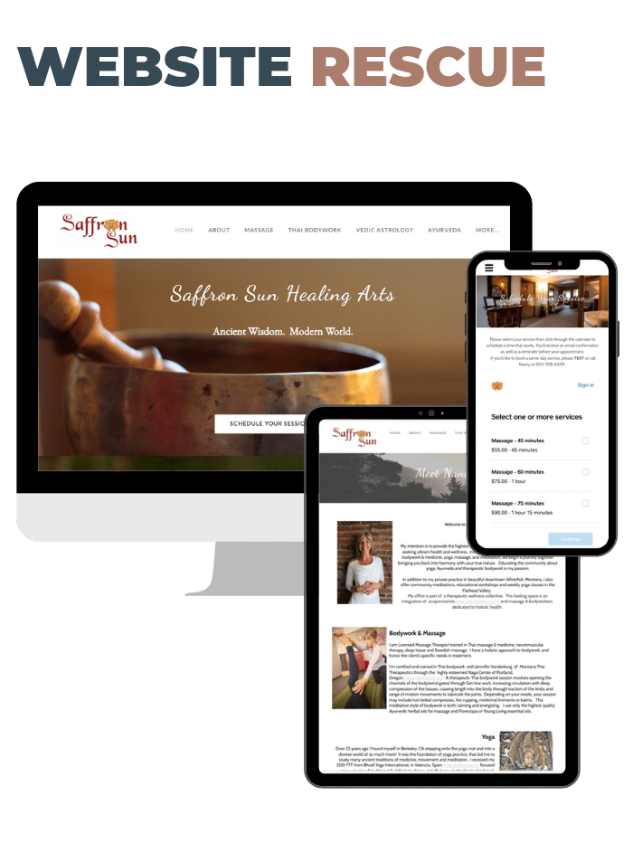 saffron sun healing arts website design preview 